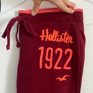 Hollister dark red sweatpants